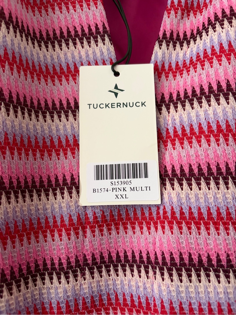 Tuckernuck Pink Red Lavender Zigzag Knit dress - Picture 3 of 4
